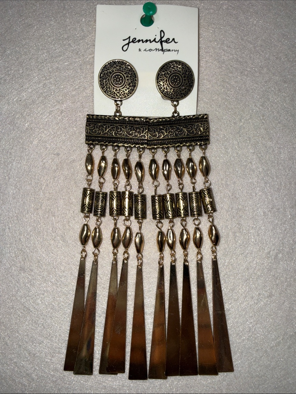 Jennifer K Company Oversized Boho Fringe Statement Earrings